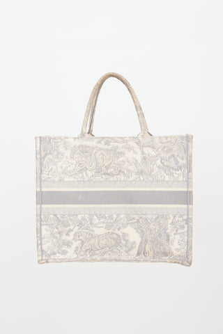 Dior 2021 Large Toile De Jouy Book Tote Bag