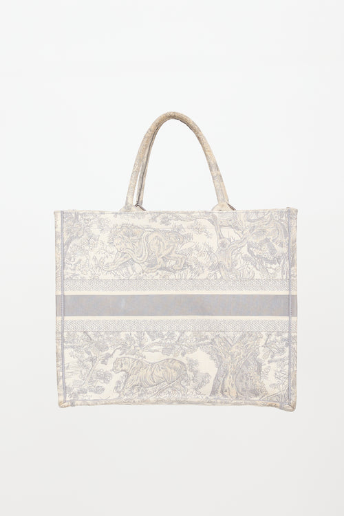 Dior 2021 Large Toile De Jouy Book Tote Bag