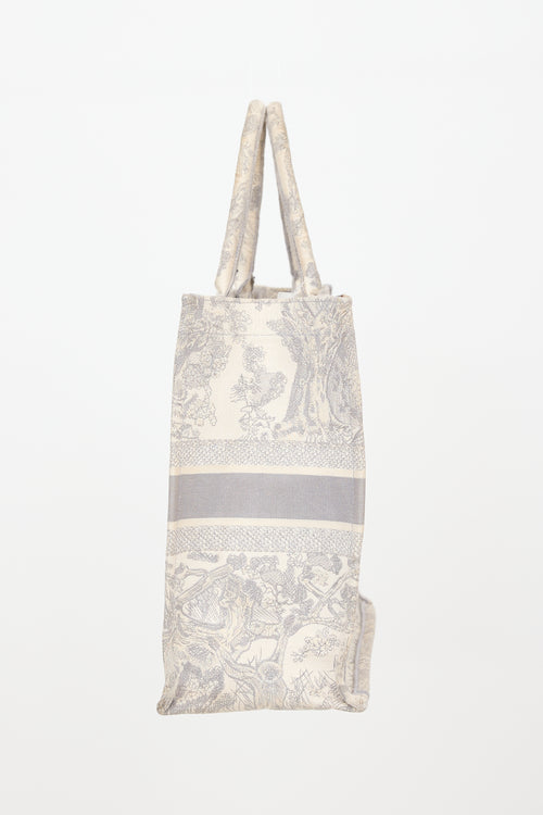 Dior 2021 Large Toile De Jouy Book Tote Bag
