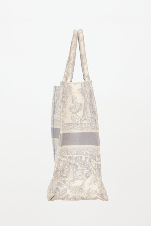 Dior 2021 Large Toile De Jouy Book Tote Bag