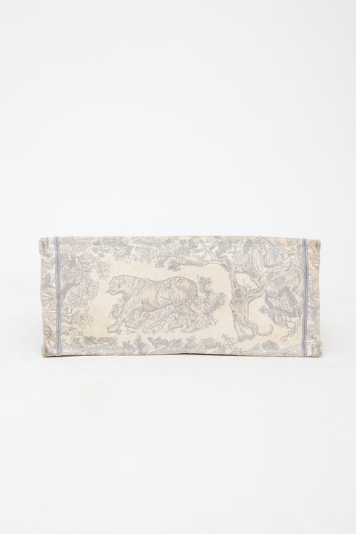 Dior 2021 Large Toile De Jouy Book Tote Bag