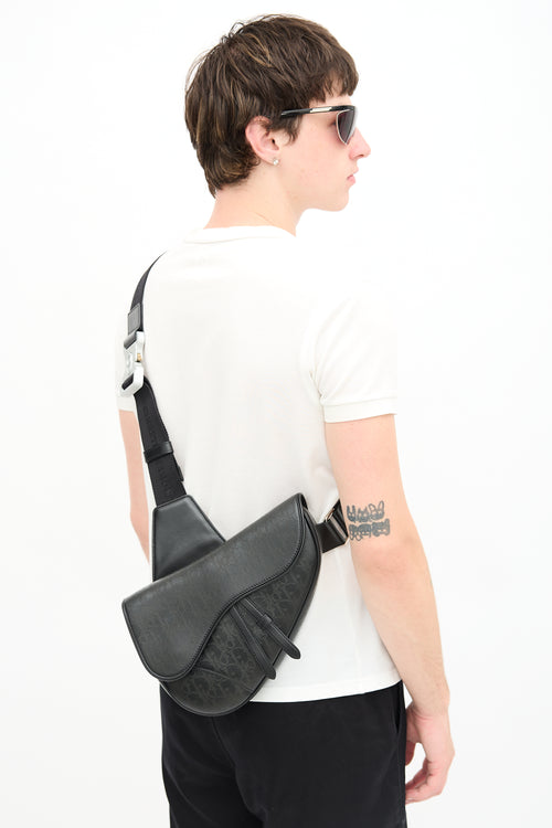 Dior 2021 Perforated Leather Saddle Bag