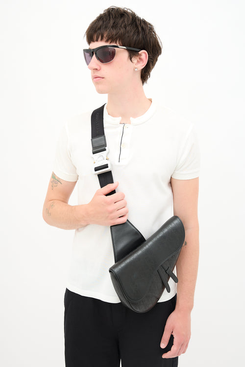 Dior 2021 Perforated Leather Saddle Bag