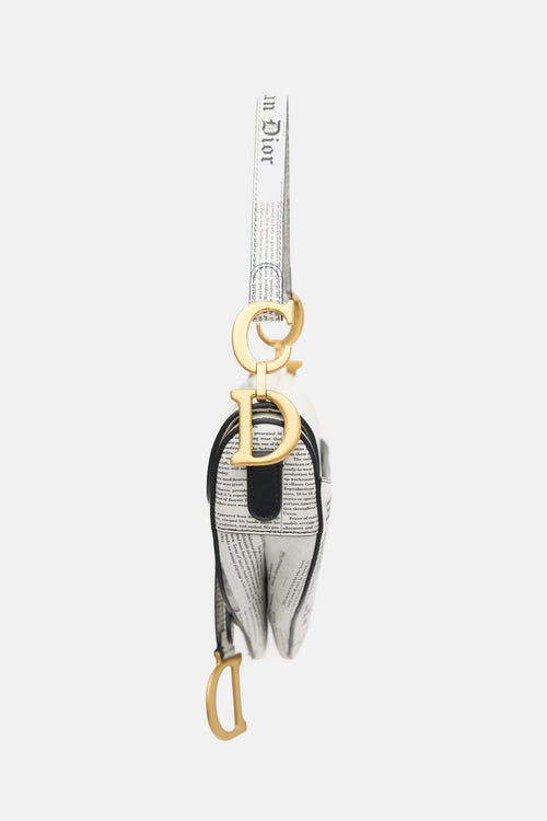 Dior 2024 Leather Newsprint Saddle Bag