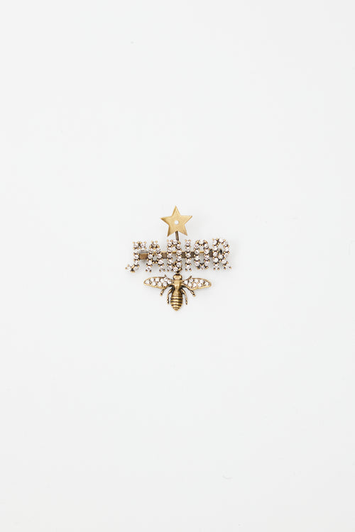 Dior Aged Gold Pearl J'Adior Star Charming Brooch