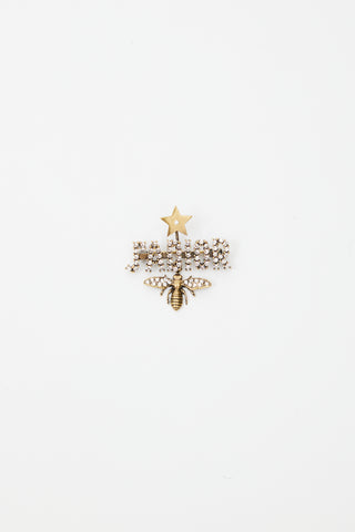 Dior Aged Gold Pearl J'Adior Star Charming Brooch