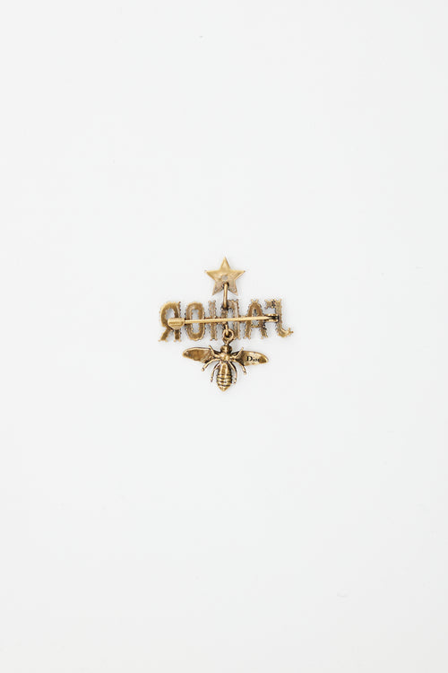Dior Aged Gold Pearl J'Adior Star Charming Brooch
