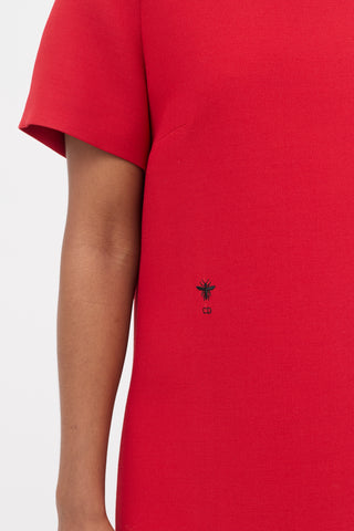 Dior Bee Embroidered Shift Dress