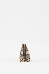Dior Beige & Black Canvas Logo Cosmetic Pouch