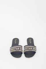 Dior Beige & Navy Dway Logo Slide