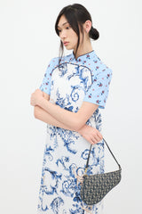 Dior Beige & Navy Monogram Saddle Bag