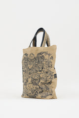 Dior Cruise 2024 Brown & Navy Canvas Print Tote Bag