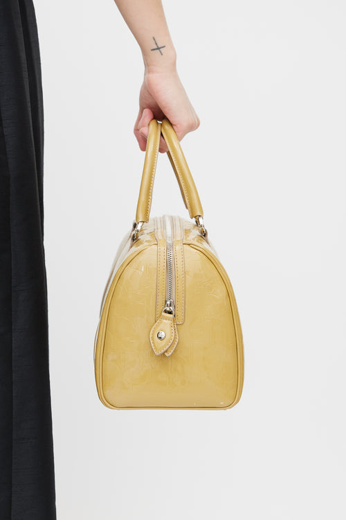 Dior Beige Oblique Patent Boston Bag