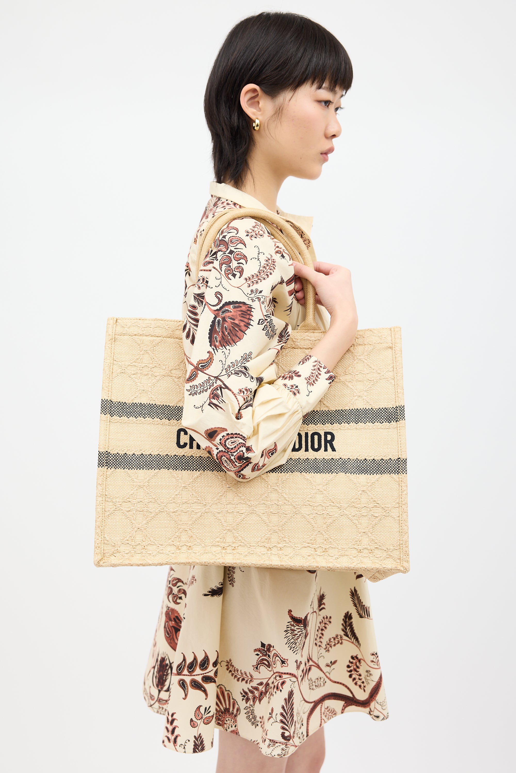 Dior // Raffia Cannage Large Book Tote VSP Consignment Dior // Raffia Cannage Large Book Tote VSP Consignment