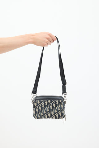 Dior Beige & Navy Oblique Crossbody Bag