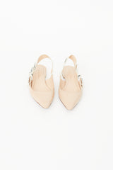 Dior Beige Patent J'Adior Slingback Flats