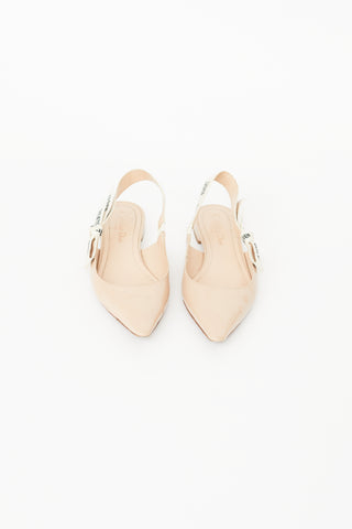 Dior Beige Patent J'Adior Slingback Flats