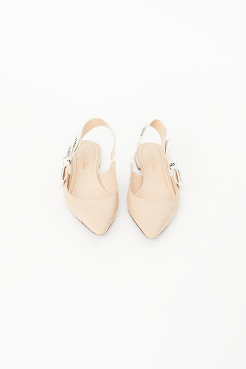 Dior Beige Patent J'Adior Slingback Flats