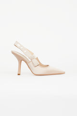 Dior Beige Satin J'Adior Slingback Pump