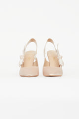 Dior Beige Satin J'Adior Slingback Pump