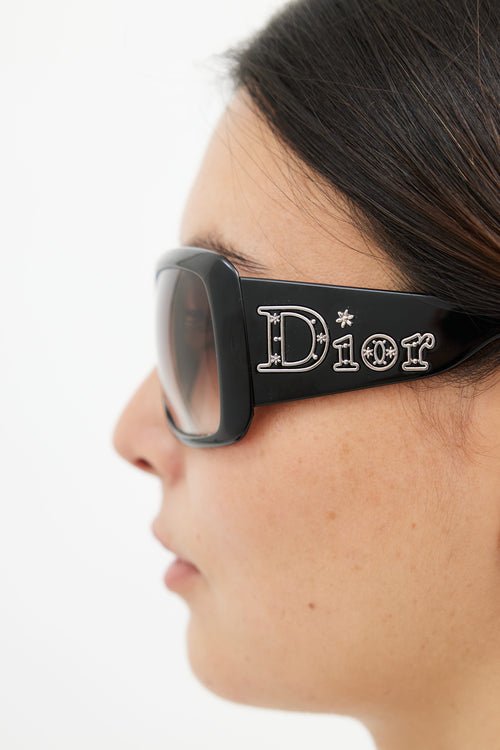 Dior Black Aventura 1N 807LF Oversized Sunglasses