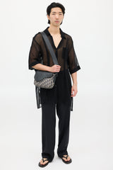 Dior Black & Beige Saddle Messenger Oblique Bag