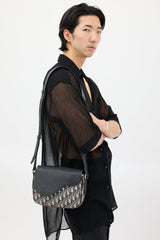 Dior Black & Beige Saddle Messenger Oblique Bag