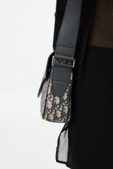 Dior Black & Beige Saddle Messenger Oblique Bag