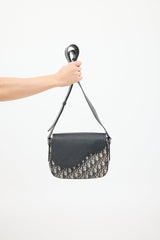 Dior Black & Beige Saddle Messenger Oblique Bag