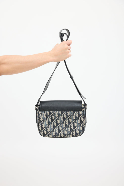 Dior Black & Beige Saddle Messenger Oblique Bag