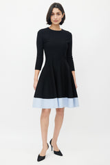 Dior Black & Blue Flared Dress
