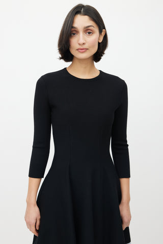Dior Black & Blue Flared Dress