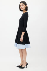 Dior Black & Blue Flared Dress