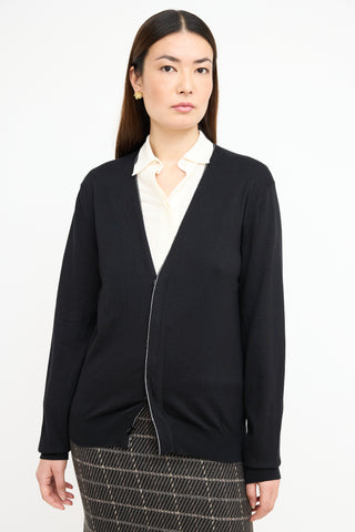 Dior Black Cashmere V-Neck Cardigan