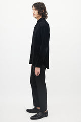 Dior Black Micro Corduroy Button Up Shirt