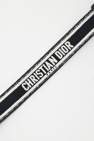 Dior Black & Cream Logo Canvas Shoulder Strap