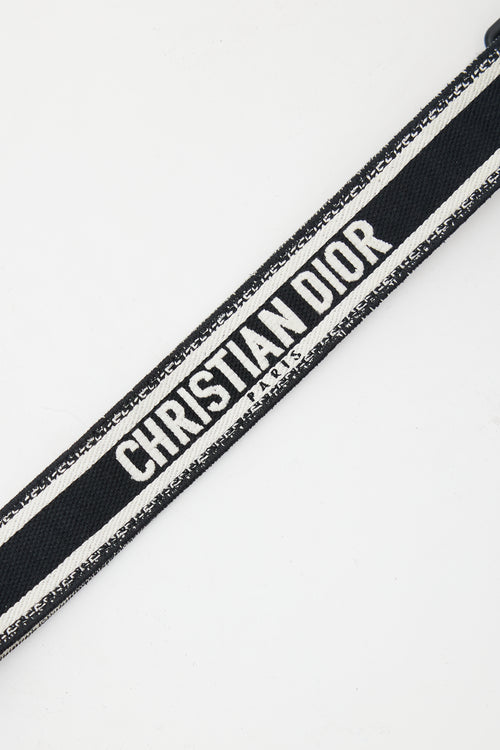 Dior Black & Cream Logo Canvas Shoulder Strap