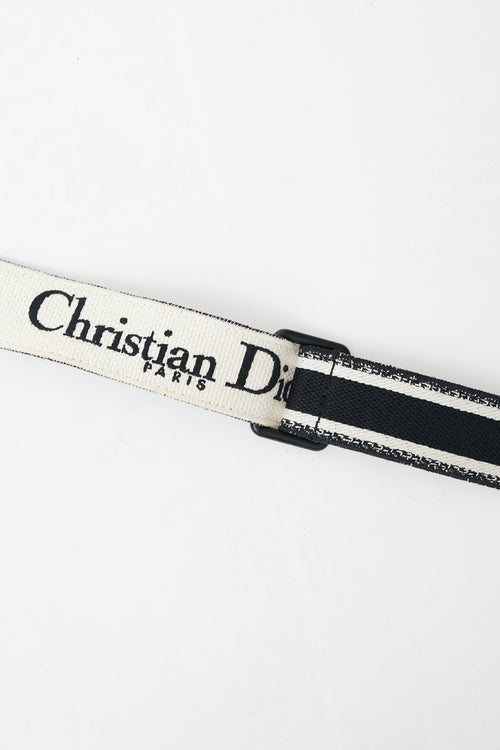 Dior Black & Cream Logo Canvas Shoulder Strap