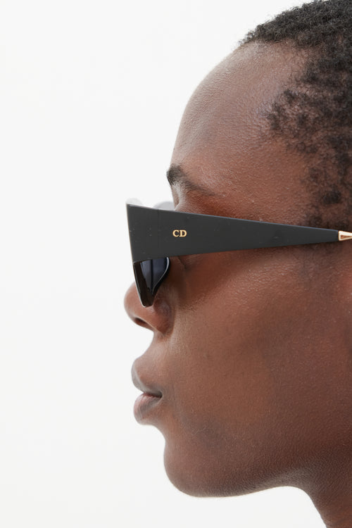 Dior Black & Gold CatStyleDior1 Sunglasses