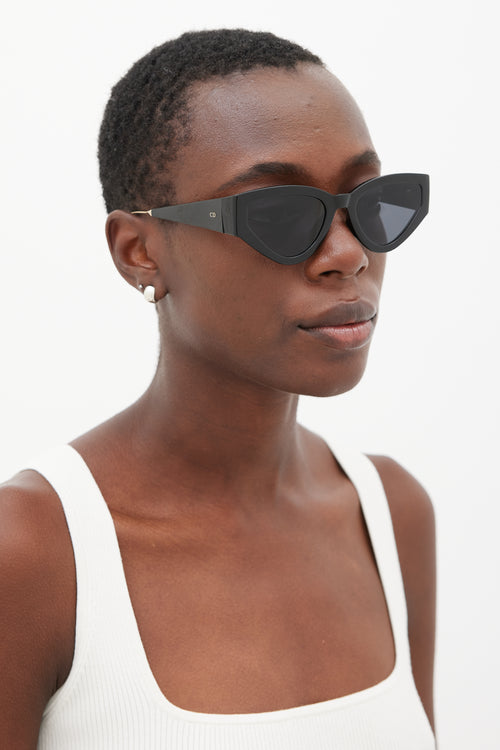 Dior Black & Gold CatStyleDior1 Sunglasses