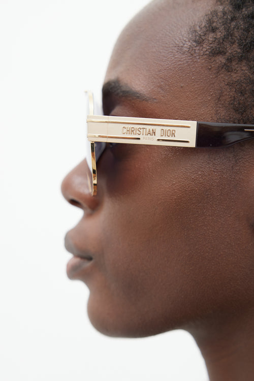 Dior Black & Gold DiorSignature A3U TF056 Aviator Sunglasses