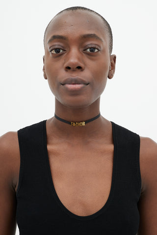 Dior Black & Gold J'Adior Choker Necklace