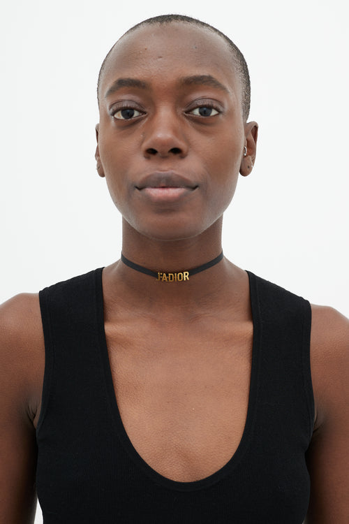 Dior Black & Gold J'Adior Choker Necklace
