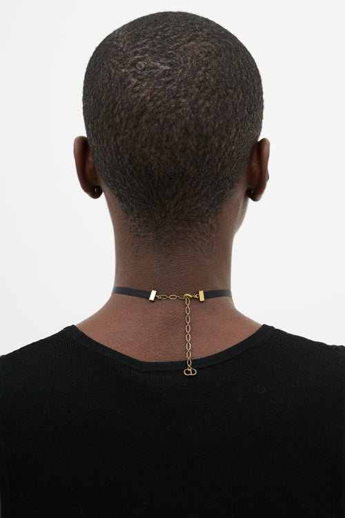 Dior Black & Gold J'Adior Choker Necklace
