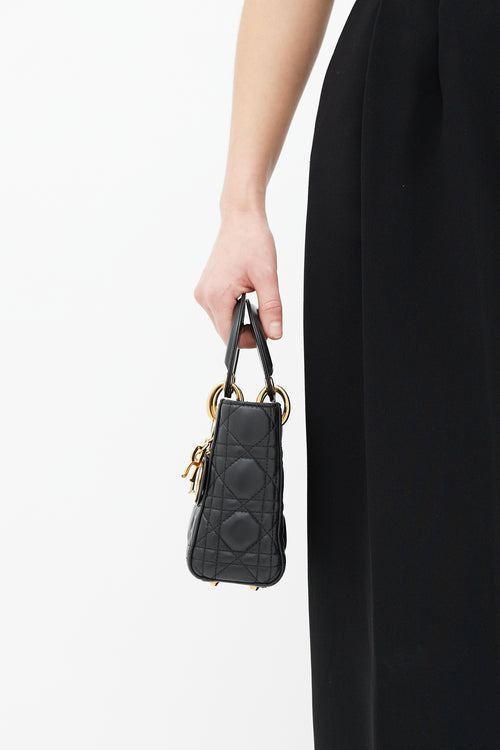 Dior Black & Gold Mini Lady Dior Bag
