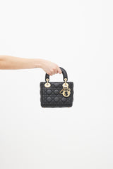 Dior Black & Gold Mini Lady Dior Bag