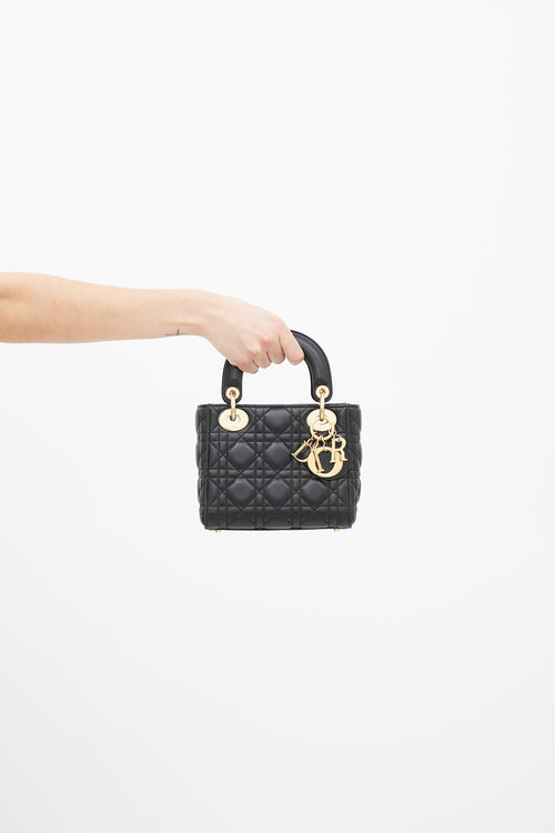 Dior Black & Gold Mini Lady Dior Bag