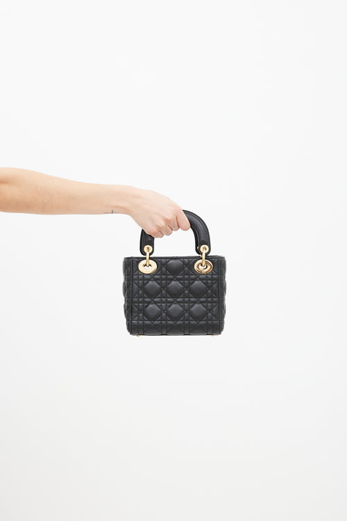Dior Black & Gold Mini Lady Dior Bag