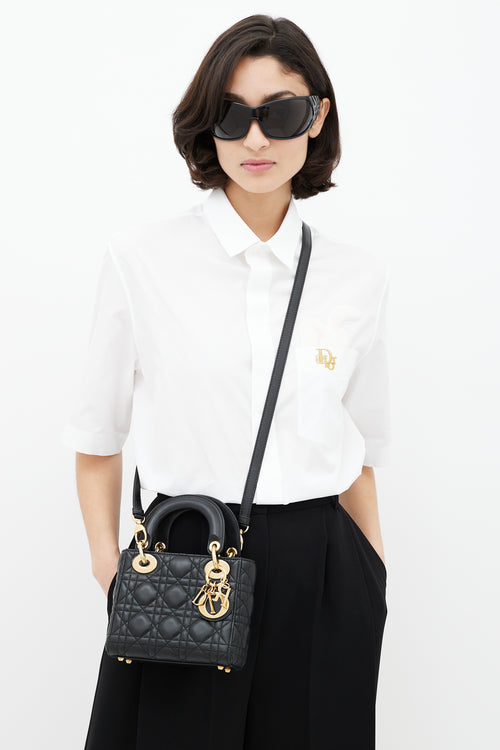 Dior Black & Gold Mini Lady Dior Bag