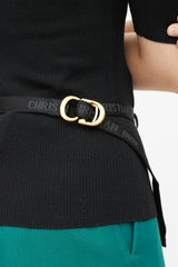Dior Black & Gold Saddle Belt Bag